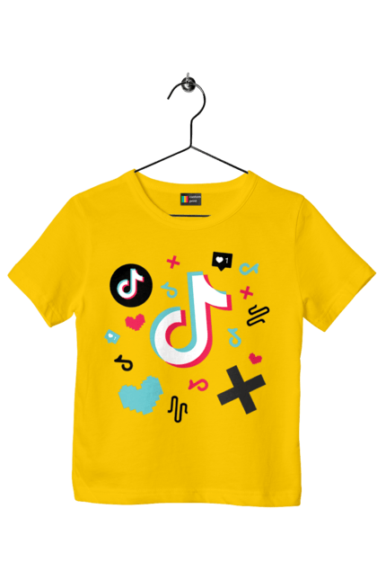 Футболка дитяча з принтом "Тік Ток". Tik tok, тик ток, тик ток логотип, тикток, тік ток, тікток. CustomPrint.market
