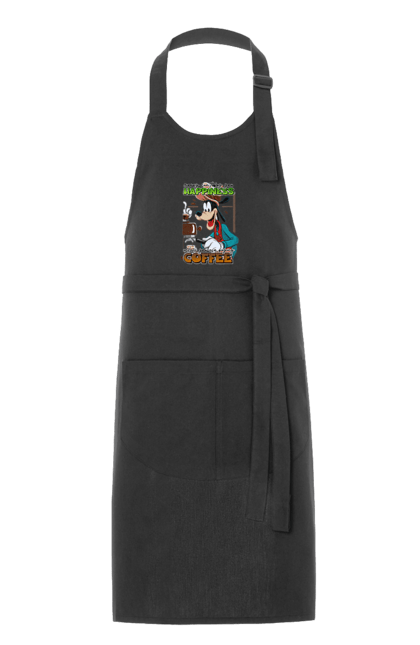 Apron with prints Goofy Coffee. Animated series, cartoon, coffee, cup, disney, dog, goofy. 2070702