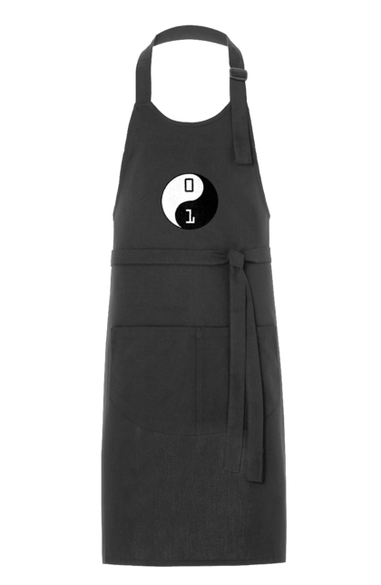 Фартух з принтом "Інь Янь". Angular, c, css, html, it, javascript, jquery, php, python, react, svelt, vue, айтишник, айті, гумор, код, кодувати, прогер, програміст, програмісти, ти ж, ти ж програміст, тиж програміст. 2070702