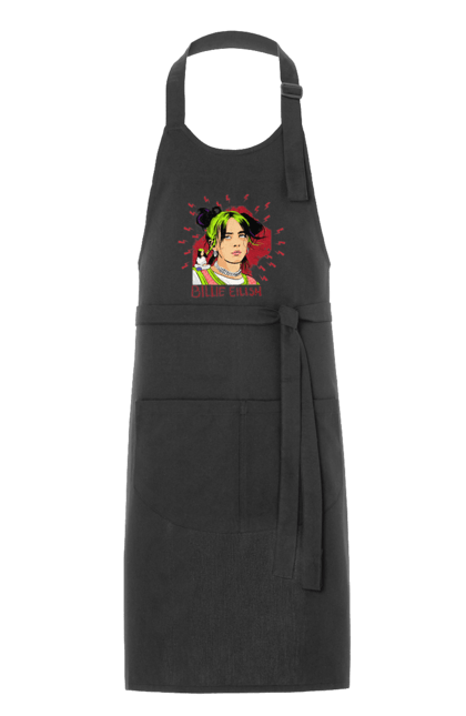 Фартух з принтом "Біллі Айліш". Біллі айліш, логотип біллі айліш, принт біллі айліш, співачка біллі айліш. 2070702