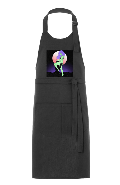 Фартух з принтом "Зелена Дівчина І Місяць". Інопланетянка, місяць. 2070702