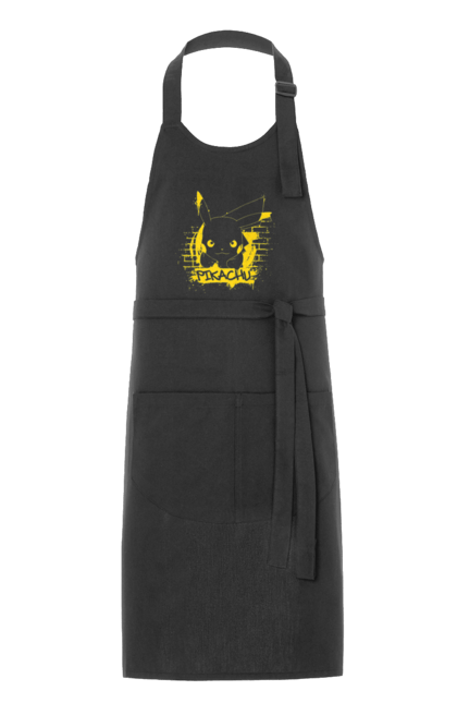 Apron with prints Pikachu. Anime, game, manga, nintendo, pikachu, pokemon. 2070702