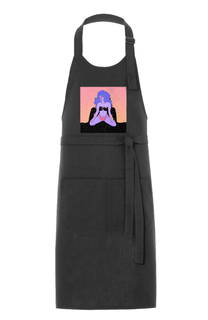 Фартух з принтом "Фіолетова Дівчина В Трусиках". Інопланетянка, у трусах. 2070702