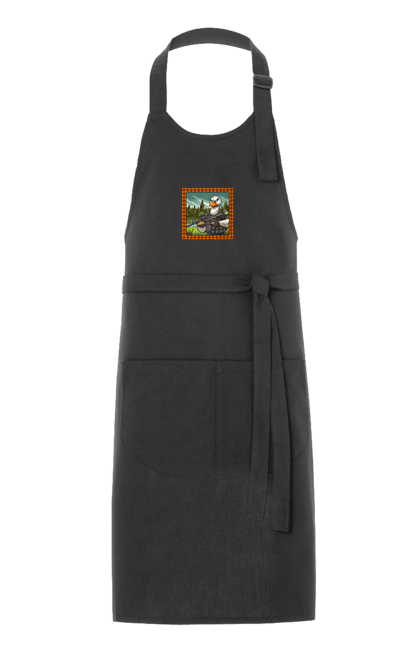 Фартух з принтом "Гусячий десант". Біологічна зброя, бойові гуси, військовий гусак, гусячий десант, зброєні сили, прапор, символіка, україна. 2070702