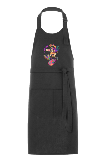 Фартух з принтом "Дід на хвилі". Будь молодим, вогонь, ганяй, грай, дід та скейт, драйв, крутий дід, молодість у душі, спорт, старість. 2070702