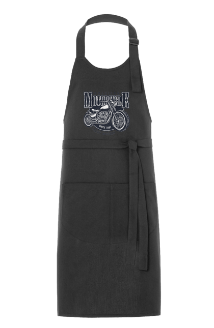 Фартух з принтом "Крутий vintage мотоцикл". Америка, вінтаж, вінтажний, гарний, мотоцикл, мотоцикли, ретро, стильно, стильовий, чоловічий. 2070702