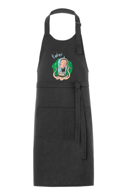 Apron with prints Rick and Morty. Adventures, black humor, cartoon, rick, rick and morty, sci-fi, tragicomedy. 2070702