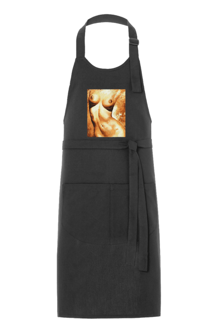 Фартух з принтом "Краса тіла". Вигини жіночого тіла, грація тіла, груди, жіноче тіло, жіночі груди, краса тіла. 2070702