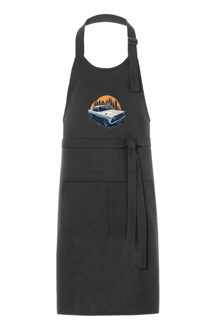 Фартух з принтом "Вінтажне зображення авто". Автомобіль, вінтажне зображення, місто. 2070702