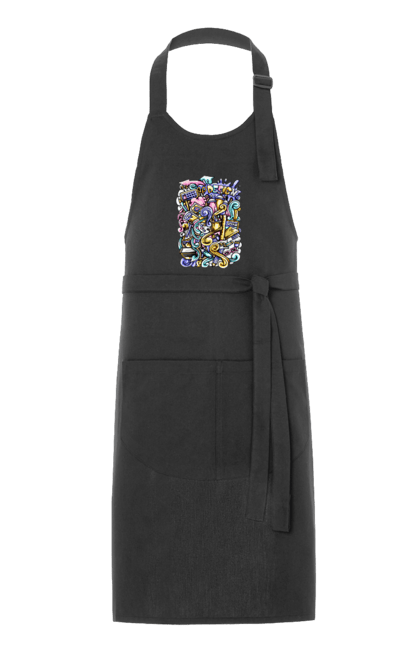 Фартух з принтом "Школа навчання". Зошит, калькулятор, канцелярія, навчання, олівець, ручка, школа. 2070702