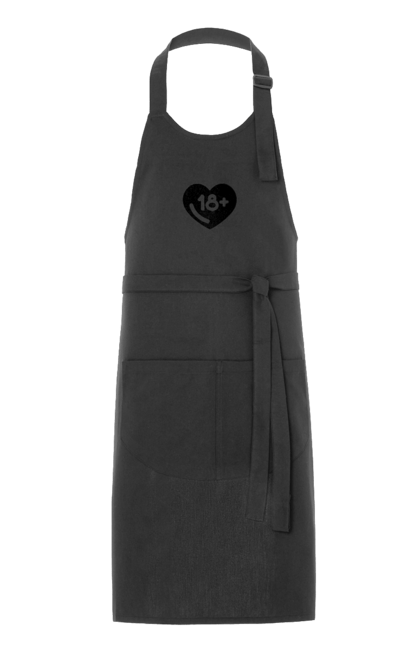 Фартух з принтом "18+". 18+, запрет, секс, сердце, черное. 2070702