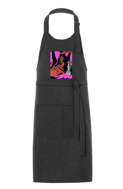 Фартух з принтом "Дівчина Отримує Задоволення". Гола, задоволення, кішка, пристрасть. 2070702