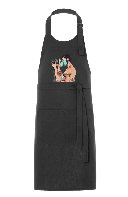 Фартух з принтом "Коронавірусна Любов". Карантин, коронавірус, кохання, маска, поцілунок. 2070702