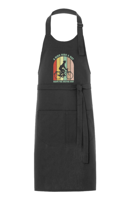 Фартух з принтом "Поїздка на велосипеді". Велопрогулянка, велосипед, здоровий спосіб життя, зож, поїздка на велосипеді. 2070702