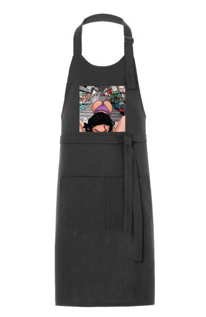 Фартух з принтом "Дівчина На Колінах Перед Хлопчиною". Гола, жопа, на колінах, смоктати. 2070702