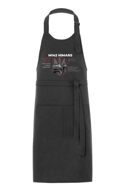 Фартух з принтом "M142 HIMARS англійська". Himars, m142 himars, залужний, зброя. 2070702