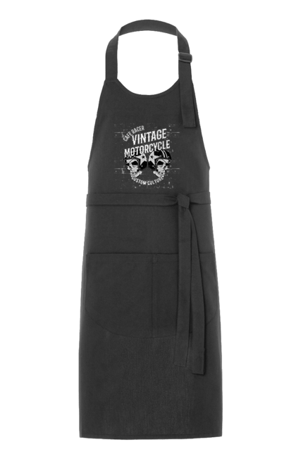 Фартух з принтом "мото вантажу". Вінтаж, мото, череп, шолом. 2070702