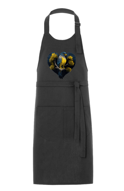 Фартух з принтом "Синьо жовтий сокіл". Дерево, прапор україни, серце, символ україни, сокіл, україна. 2070702