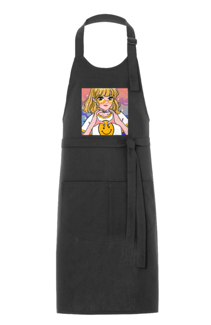 Фартух з принтом "Жовта Дівчинка". Аніме, дівчинка, смайл. 2070702