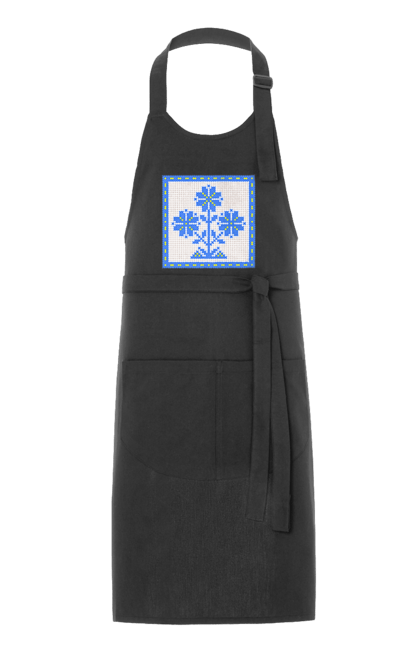 Фартух з принтом "Жовто блакитна вишивка квіти". Вишивка, вишивка хрестиком, квіти, символ україни, традиції україни, україна. 2070702