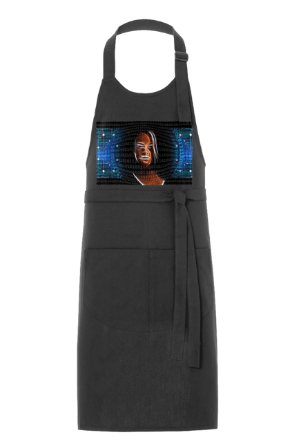 Фартух з принтом "Штучний Розум". Айті, айтішник, гик, жінка, знання, інженер, інтелект, кібер, кібернетика, кіборг, код, комп, комп`ютерник, кристал, машинне навчання, мікросхема, мозок, портрет, програміст, професіонал, професія, розробник, розум, світиться, світло, хакер, чіп, штучний інтелект, штучний розум. 2070702