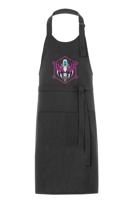 Apron with prints Killer robot head. Cyborg, killer, killer, killer robot, robot, robot head, technique. 2070702