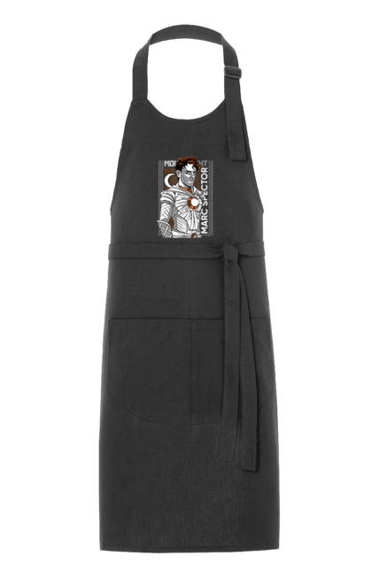 Apron with prints Moon Knight. Marc spector, marvel, mcu, moon knight, series, steven grant, tv show. 2070702