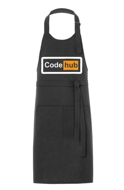 Фартух з принтом "Код хаб". Айті, айтішник, для айтішника, для програміста, код хаб, подарунок айтішнику, подарунок програмісту, програміст, розробник. 2070702