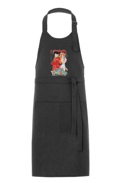 Apron with prints One Piece Nami and Luffy. Anime, cat burglar, manga, nami, one piece, straw hat pirates. 2070702