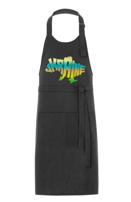 Фартух з принтом "Україна силует кольоровий". Карта україни, люблю україну, силует україни, символ україни, україна, українська символіка. 2070702