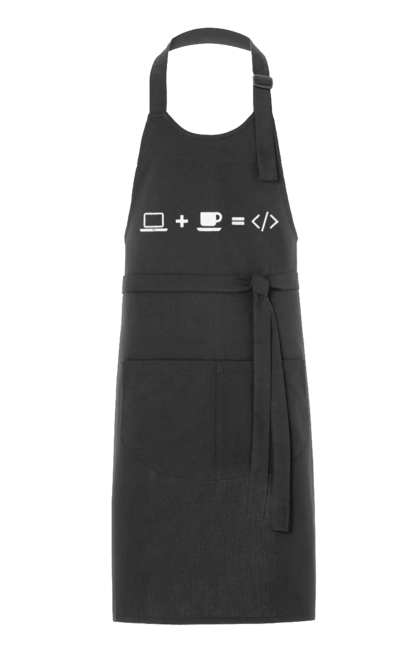 Фартух з принтом "Комп`ютер плюс кава дорівнює код". Айті, айтішник, для айтішника, для програміста, кава, подарунок айтішнику, подарунок програмісту, програміст, розробник. 2070702