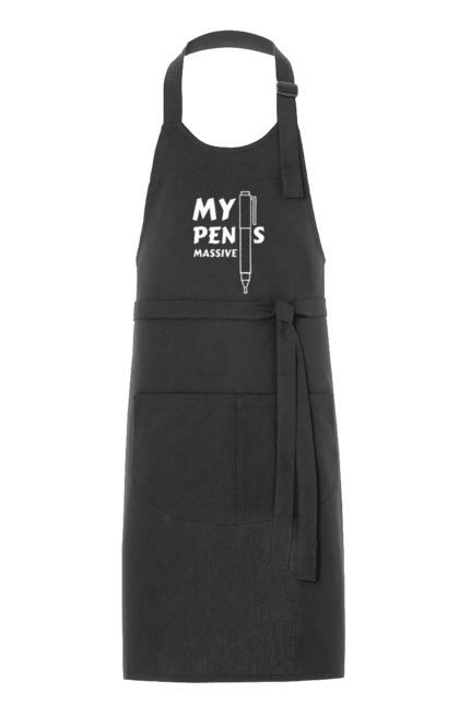 Apron with prints My pens massive. Cool, funny, humor, joke, meme, my pens massive. 2070702