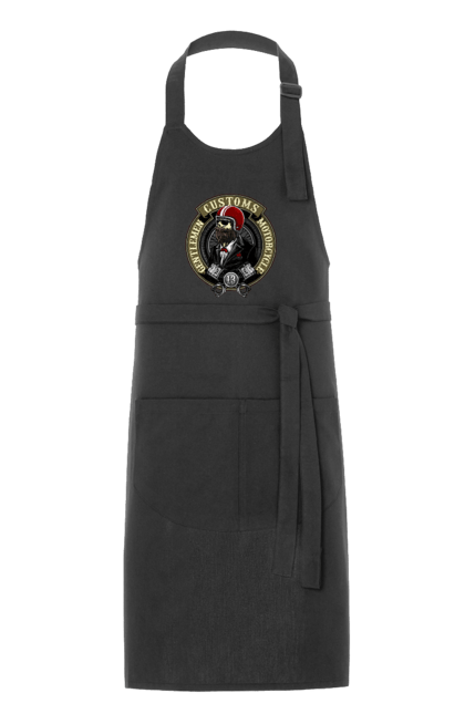 Фартух з принтом "джентльменський мотоцикл". Джентельмен, джентльмен, мотоцикл, череп, шолом. 2070702