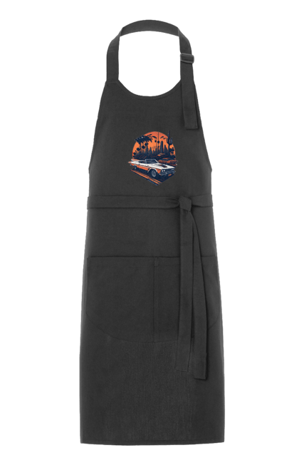 Фартух з принтом "Гарне авто на закаті". Авто, закат, захід сонця, солнце, сонце. 2070702