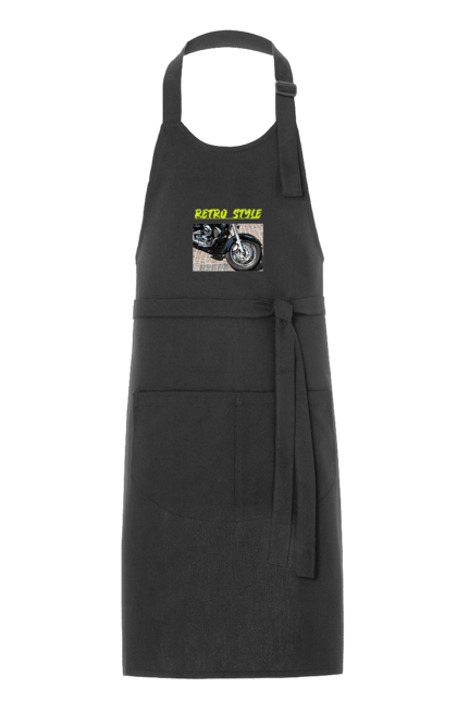 Фартух з принтом "Мото2". Байк, дорога, мотоцикл, ретро, стиль, швидкість. 2070702