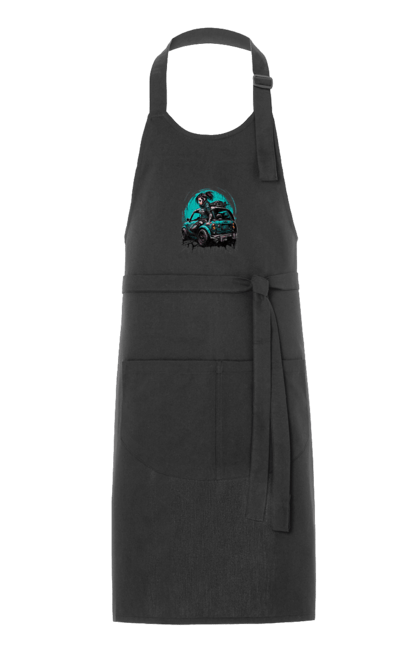 Фартух з принтом "Кіберпанк дівчина". Арт, графіка, дівчата, ігри, кіберпанк, малюнок. 2070702