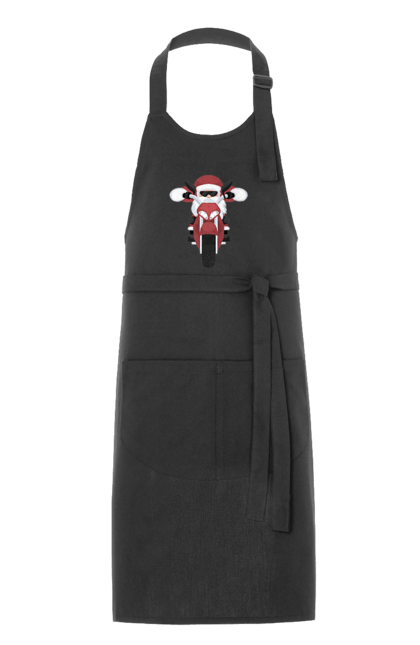 Фартух з принтом "Санта на мотоциклі". Мотоцикл, новий рік, різдво, санта. 2070702