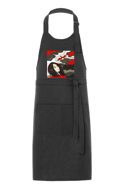 Apron with prints Girl and dragon. Dragon, fantasy, romance, young woman. 2070702