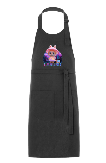 Фартух з принтом "Лабубу". Брелок лабубу, іграшка лабубу, лабубу, лабубу кока кола, лялька лабубу, мерч лабубу, мила, рожева лабубу, смішна лабубу. 2070702