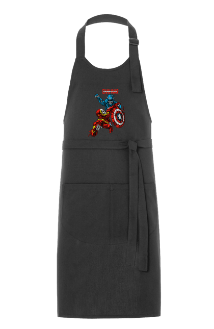 Apron with prints Iron Man vs Captain America. Avengers, captain america, civil war, comic, comics, film, iron man, marvel, marvel comics, tony stark. 2070702