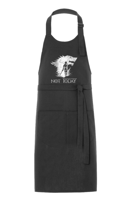 Apron with prints Game of Thrones Arya. Arya, game, got, not today, stark, starks, thrones, tv show, wolf, wolves. 2070702