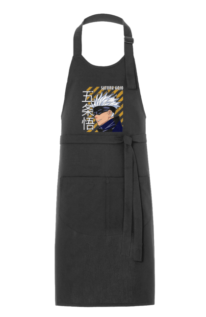 Apron with prints Jujutsu Kaisen Gojo. Anime, dark fantasy, gojo, jujutsu kaisen, magic battle, manga, mystic. 2070702