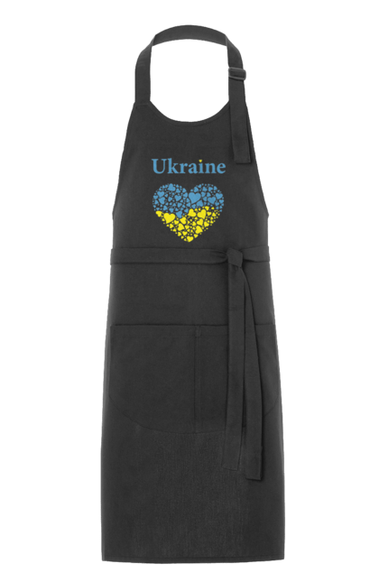 Фартух з принтом "Ukraine Heart". Прапор, серце, україна. 2070702