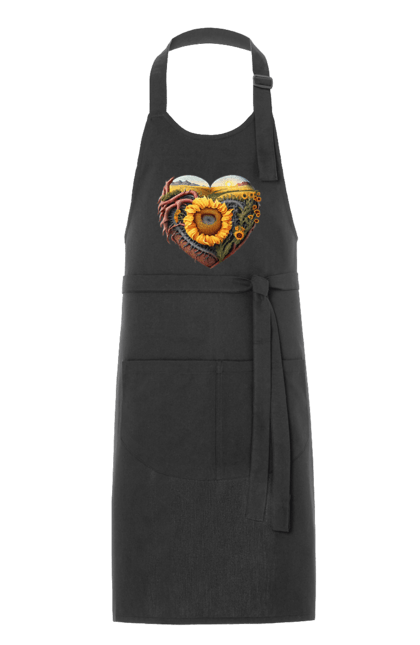 Фартух з принтом "Символи України". Небо, поле, пшениця, символи україни, соняшник, україна. 2070702