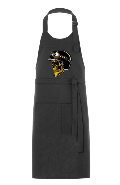 Фартух з принтом "Череп в мотошоломі". Крутий, очі, череп, шолом. 2070702