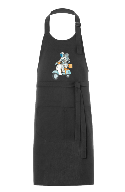 Фартух з принтом "Космонавт на мотоциклі". Космонавт, космос, мотоцикл. 2070702
