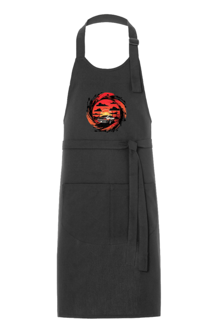 Фартух з принтом "Феррарі на заході сонця". Авто, автомобіль, машини, феррарі. 2070702