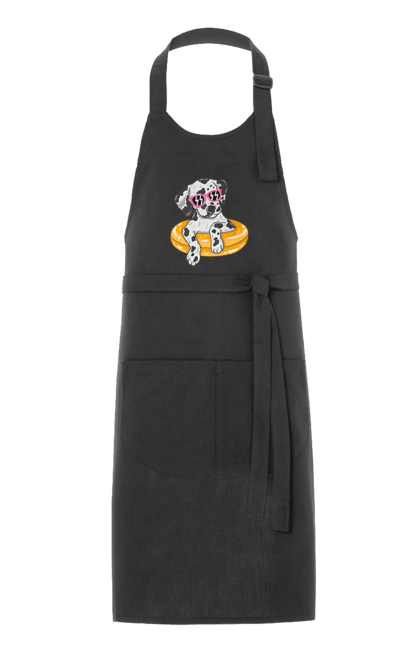 Фартух з принтом "Далматинець Плаває У Колі". Далматинець, окуляри, плавати, собака. 2070702