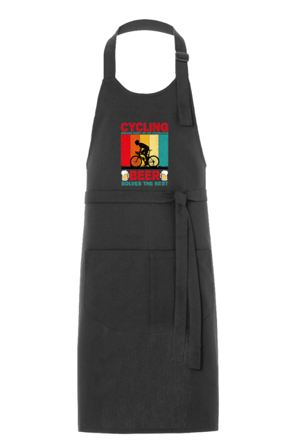 Фартух з принтом "Cycling Beer". Алкоголь, брутальні, велосипед, веселі, для спортсменів, літні, пиво, спорт, чоловічі. 2070702