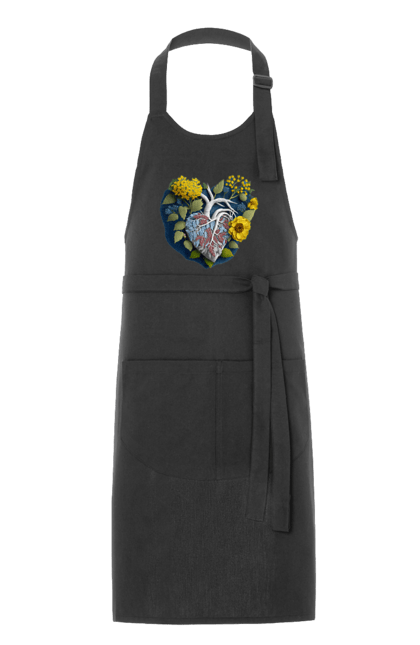 Фартух з принтом "Серце квіти". Люблю україну, перемога україни, серце, символи україни, соняшник, традиції україни, україна. 2070702